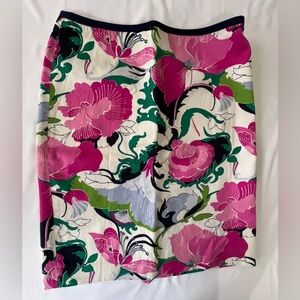 Talbots Floral Print Pencil Skirt in Fuchsia & Green